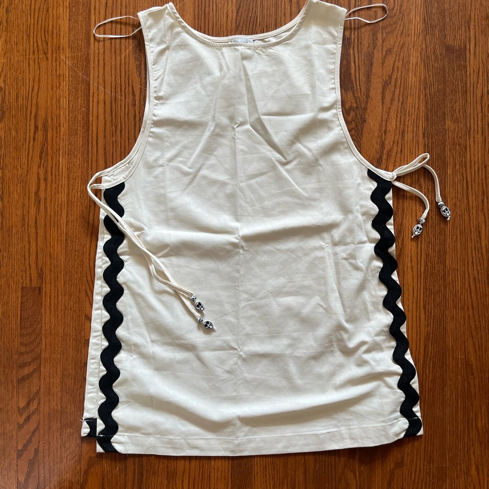 Anthropologie Cream Coverup with Black Trim